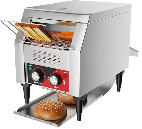 TAIMIKO Commercial Conveyor Toaster Heavy Duyty Stainless Steel Rotary Toasting Machine for Cafe Hotel Restaurant Breakfast (150 Slices)