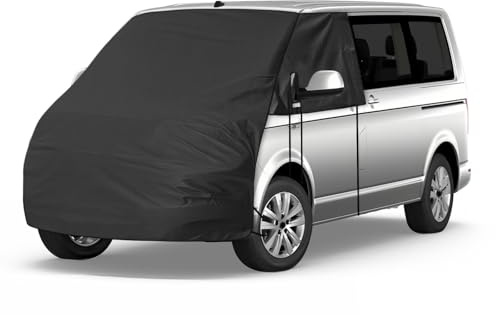 Cobertura Envolvente para Parabrisas Delantero reemplazo para VW T5/T6, Protección Solar de Lujo Oclusión Completa Cubierta de Parabrisas Frontal (Negro)