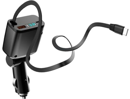 3 en 1 encendedor de cigarrillos USB C cargador de coche 35 W adaptador de coche 12 V, accesorios para coche para iPhone 16 Pro Max Plus