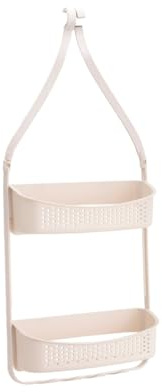 BM Mensole Portaoggetti per Doccia con Bracci Regolabili Adatti a Box Doccia e Soffione Senza Foratura (Beige)