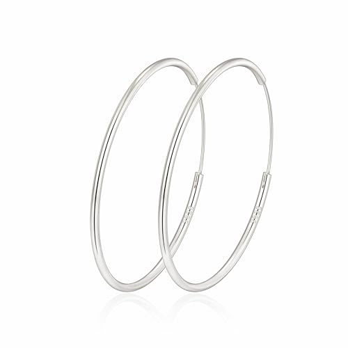 MOROTOLE Pendientes de Aro Plata de Ley 925 Grandes Para Mujer Grandes Aros Pendientes de Plata de Ley 925 Aros