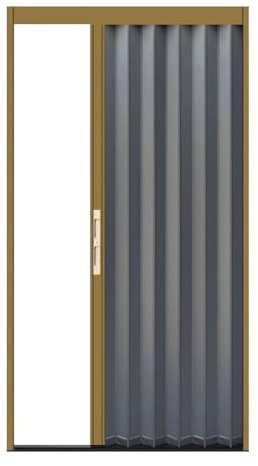 Sxlawesom Falttür für den Innenbereich Schiebetür Paneele und Rahmen aus Aluminiumlegierung Raumteiler für Kleiderschrank, Wohnmobil, Terrasse, Dusche(Gray Left,750x1000mm)