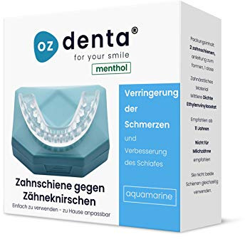2 Stück Menthol Knirscher-Schiene gegen nächtlichen Bruxismus - Zahnschutz bei Zähneknirschen - Aufbissschiene