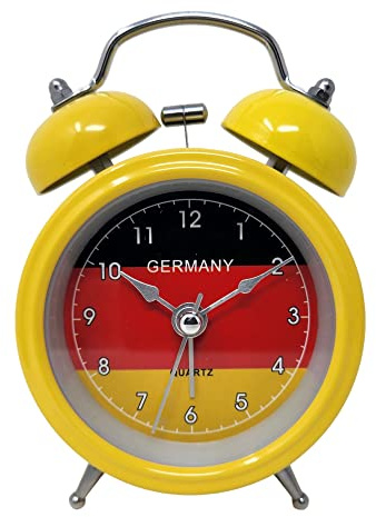 Starlet24 Réveil à cloche avec motif Allemagne - Jaune