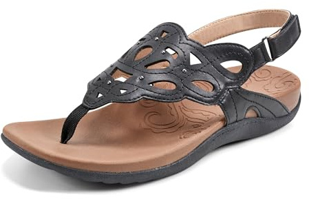 Rockport womens Ridge Sling Sandal, Black, 9.5 US