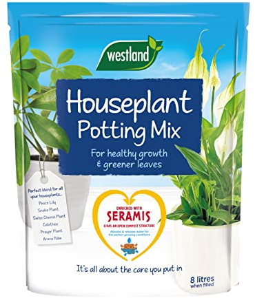 Westland Houseplant Potting Compost Mix and Enriched with Seramis, 8 L , 60x27x33 cm