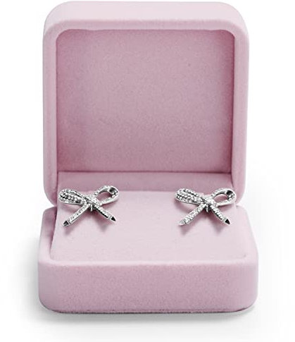 Oirlv Rosa Velluto Scatola Orecchini,Scatola Per Orecchini,Usato Per Compleanno,San Valentino,Anniversario,Banco Esposizione Gioielli