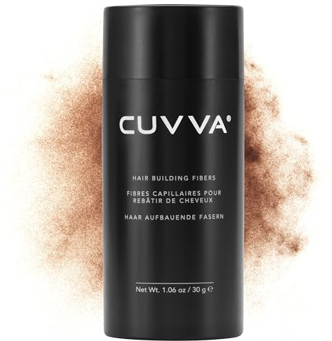CUVVA Hair Building Fibers (30g) - Instantly Fill in Fine and Thinning Hair to Create a Thicker, Fuller Look - 13 Different Shades for Men & Women - Auburn