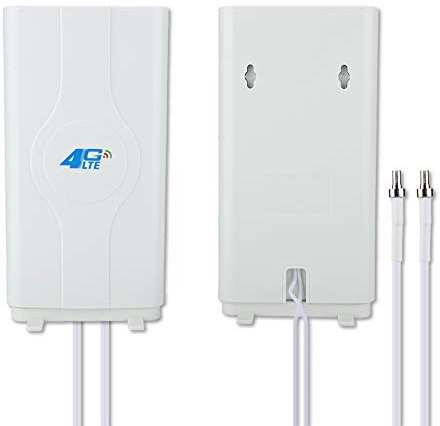 Cuifati 4G LTE Antenna, SMA/TS-9/CRC9, Dual MIMO, 88dBi Gain, 800MHz-2700MHz, White, Desktop/Wall Mountable