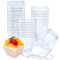 ICEBLUEOR 50 PCS Plastic Dessert Cups with 50 PCS Spoons, 2oz/60ml Mini Dessert Pots, Reusable Square Dessert Cups Serving Bowl for Cheesecake Jelly Pudding Dessert Mousse Ice Cream