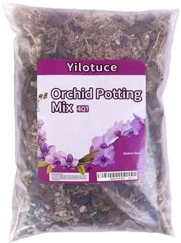 Yilotuce Natürliche Bio-Orchideenerde, ideal für Phalaenopsis Aller Art, 4 Liter mit Pinienrinde, Gartenbaukohle, Perlit und Sphagnum Moos