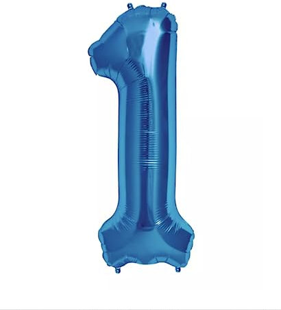 Blue Number 1 Small Foil Balloon, 35cm