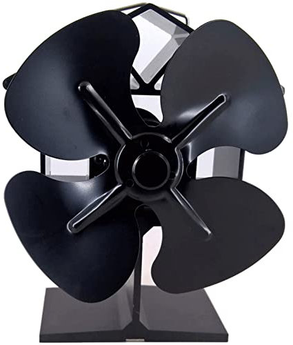 Fireplace Fan Fireplace Fan 4-Blade Heat Powered Wood Stove Fan All Aluminum Material Stove Top Fan Promote Heating Circulation for Wood/Log Burner/Fireplace