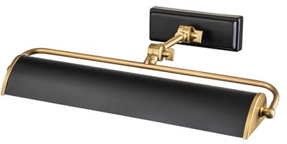 meineWunschleuchte Hochwertige Bilderleuchte in Schwarz-Altmessing, verstellbar, Breite 44,5cm