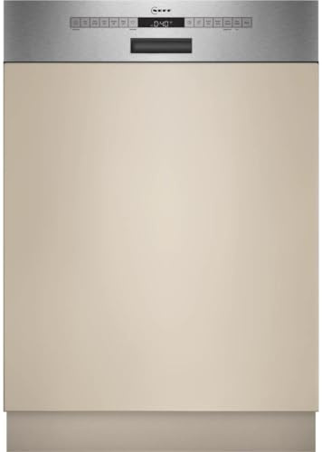 NEFF S145HTS04E, N 50, Smarter Geschirrspüler, Teilintegriert 60 cm, Spülmaschine mit Besteckkorb, sehr leise, starke Reinigung mit Chef 70°C, Favoriten Taste, Gebürsteter Stahl, Aqua Stop