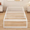 Yicensen Metallbett 90x200 cm, Metallbettgestell Einzelbett mit Stahllattenstütze, Einfache Montage, Geräuschlos, Kein Boxspringbett Erforderlich, 30cm Hoch, Weiß