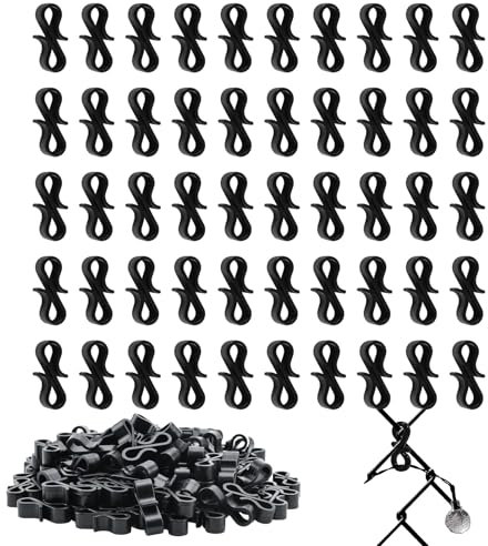 Debbery 50PCS Gutter Hooks for Outdoor Lights, Reusable Black Gutter Hooks for Light Strings, Icicle Strings, Fairy Lights, Roof Decorations, Christmas Tree Decorations
