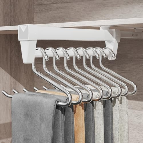 Perchero para Armario Extraible,Pantalonero Extraible Armario 25-61CM,Ahorra Espacio de Almacenamiento, Adecuado para Organizar Ropa y Pantalones en Armarios y áReas de Almacenamiento (26cm)