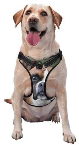 Chien Boxer,Harnais pour Animaux de Compagnie, Harnais réfléchissant réglable pour Chien,L