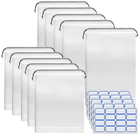 KQOZG 10 PCS Bolsas para Zapatos de Viaje, Tela Impermeable, Organizador de Maleta, Accesorios de Viaje para Vacaciones, Gadgets para Avión (2 Tamaños)