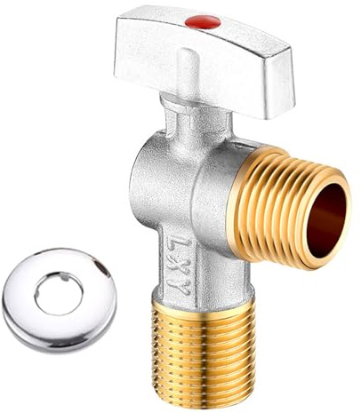 Valvole di arresto angolari in ottone da 1/2 con quarto di giro per cucina, bagno, idraulica, per applicazioni miste di acqua, valvole di intercettazione a quarto di giro