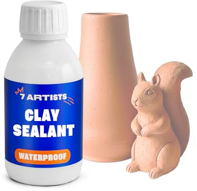 7 Artists Sigillante Liquido per Argilla Senza Cottura 125 ml Trasparente – Vernice Protettiva Impermeabilizzante per Argilla Autoindurente e Terracotta | Impermeabile, Indurente, Fissante Clay