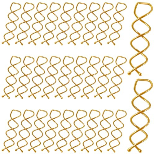 Molain 30 Pcs Spiral Hair Pins, Spin Pins for Hair, Alloy Spiral Bobby Pins, Bun Twist Spiral Hair Pins with Non-scratch Rounded Tips for Women Bun Hair Style(Gold)