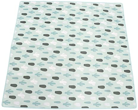 Hztyyier Alfombra de Juego Acolchada Suave con Respaldo Antideslizante, Diseño Verde Grande para Proteger a los Niños Pequeños, 110 X 110 Cm