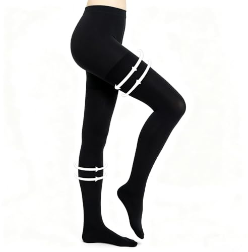 Medical Compression Pantyhose for Women and Men, 20-30 mmHg Graduated Compression Tights, Closed Toe Compression Stockings for Varicose Veins, Edema & Daily Support(black) (black, XL)