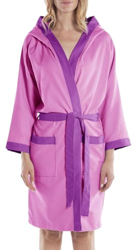 Caleffi - Accappatoio Uomo Donna Microfibra Morbido Leggero Assorbente Accappatoio Donna Uomo Rapida Asciugatura, Accappatoio Microfibra Cappuccio Tasche Cintura con Passanti e Gancio + Bag Coordinata