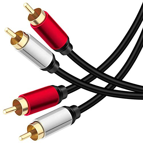 Yeung Qee 2RCA Male to 2RCA Male Stereo Audio Cable,Dual Shielded Gold-Plated RCA Stereo Cable,Suitable for Home Theater, Amplifier, HDTV, Game Console, Hi-Fi System(1m/3ft)