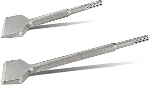 Burin SDS Plus Carrelage, Burin à Carrelage 165mm & 250mm x 75mm, Burin pour Carreleur Burin Large Plat SDS Plus, Ciseau à Carrelage Coudé 2 Pièces