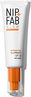 Nip+Fab SPF 30 Moisturiser Glow Illuminate | 50 ml | Peaux Abîmées à Mates | Hydratation et Protection Maximales du Visage | Protection UVA + UVB | Filtre Cutané Visage SPF