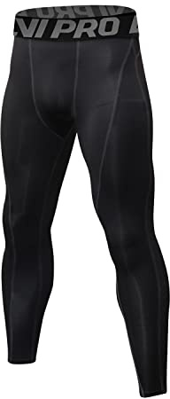 LNJLVI Leggings a Compressione da Uomo Calzamaglie Sportive Pantaloni Base Layer Tights for Gym Jogging Running(línea Gris-A,S)