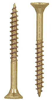 HELPMATE - Tornillos universales para madera, cabeza avellanada de 4,0 x 40 mm, paquete de 450, acero pasivado amarillo, accionamiento en T, punta cónica, parcialmente roscado, uso interior y exterior