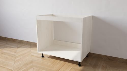 Alfredo Calandrelli Mueble para fregadero empotrado sin puertas, color alerce blanco, medidas 90 x 55 x 72, grosor 18 mm