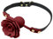 SXOVO Rosen Mundknebel aus Silikon Verstellbarer Ball Gag zur Cosplay Fetisch Sklavin Sexspiel BDSM Spielzeug für Paare Frauen Männer Extrem Sex (Weinrot)