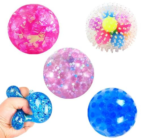 Confezione Da 4 Palline Antistress, Palla Antistress Adulti, Palla Antistress Bambini, Palla Antistress, Palla Antistress Bambini, Per Rilassamento, Ansia, Irrequietezza, Tensione E Stress