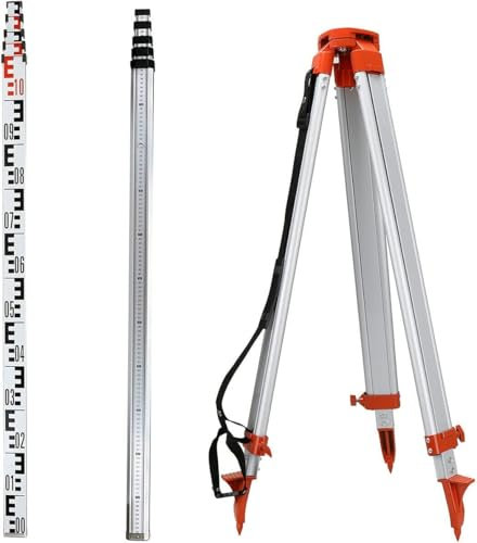 KayEsampra Trépied en Aluminium 1,65m avec Filetage Mâle 5/8-11, pour Station Totale, Niveau Optique Automatique, Laser Rotatif