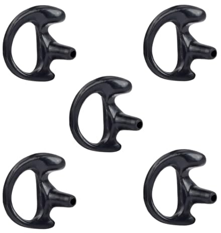 HYSHIKRA Ersatz-Ohrstöpsel für Walkie-Talkie-Spulenrohr-Audio-Kits, 5 für Links oder rechts, schwarz, Einzelohrpassstück für das Linke und rechte Ohr (Black, small Left)