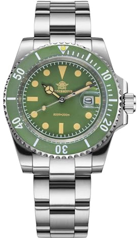 ADDIESDIVE Green Watches for Men Quartz 200 M Waterproof Luminous Rotating Bezel Male Watches