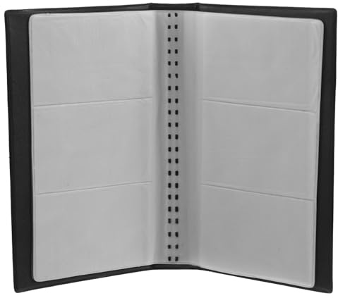 DOITOOL Organizzatore professionale per biglietti da visita: porta biglietti da visita in stile libro con tasca per 160 carte - Portadocumenti in PU per uomo e donna