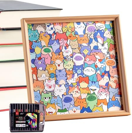 Puzzle – Chat animal de collection, cadre photo 2 en 1 en bois pour chat, activité amusante pour les esprits créatifs, pièce décorative pour soutenir l'affichage de table, accessoire de maison pour