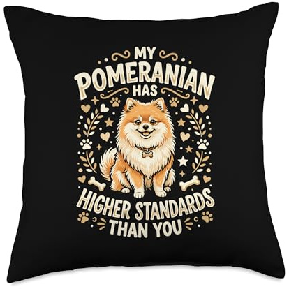Pomeranian Lover Cute Pom Dog Owner Breeder Humor Quote Throw Pillow