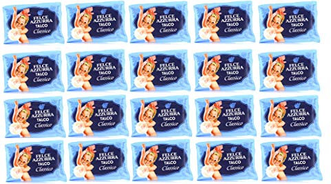 20x PAGLIERI Felce Azzurra Talco Classico Körperpuder Talkpuder 100 g Nachfülla und Robusta in Beuteln mit einem Aroma-Saver-Ventil, 1.000 Gramm Körner.