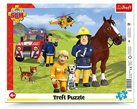 Trefl, Puzzle, Rahmenpuzzle mit Unterlage, 25 Teile, Immer auf der Hut, für Kinder ab 4 Jahren, 31393, Farbig