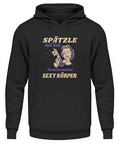 Spätzle avec sauce – Proverbes souabes – Cadeaux – Sweat à capuche unisexe, noir de jais, XXL