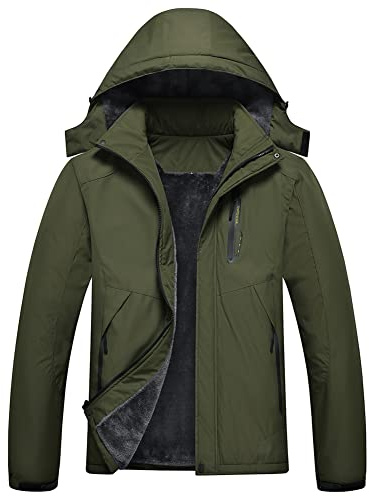 Jingangjin Men's Mountain Waterproof Ski Jacket Winter Windbreaker Warm Hooded Snowboarding Raincoat Jackets