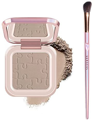 Go Ho Contour Makeup Palette Set,Face Contouring Kit with Mirror & Brush,Silky Smooth Contour Powder Makeup