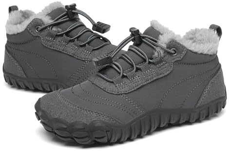 Botas de Nieve Niño Barefoot Zapatillas Niña Cómodas y Abrigadas Antideslizante Botas de Invierno Gr.27